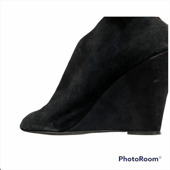 Anne Klein Black Torny Wedge Ankle Boots Size 9 - Picture 9 of 14